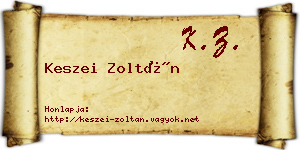 Keszei Zoltán névjegykártya